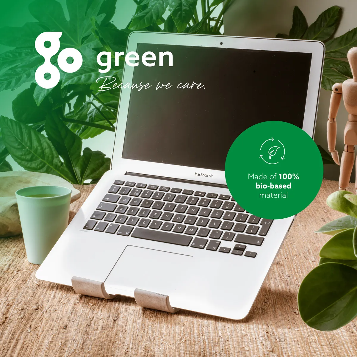 R-Go Treepod Bio-based Laptop/Tablet Stand, adjustable, white