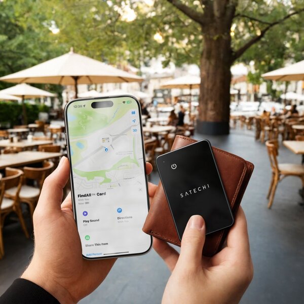 Satechi Find My Pl&aring;nbokskort - tracker, Svart