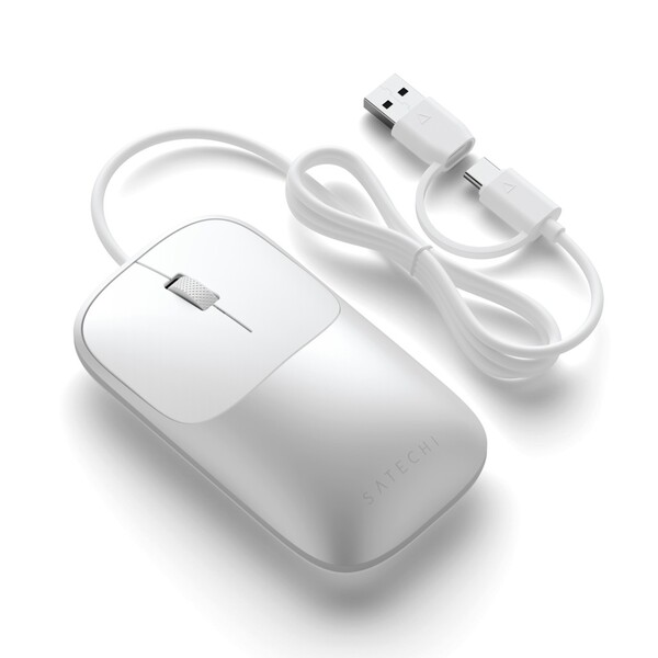 Satechi Slim LX Wired Mouse, Silver