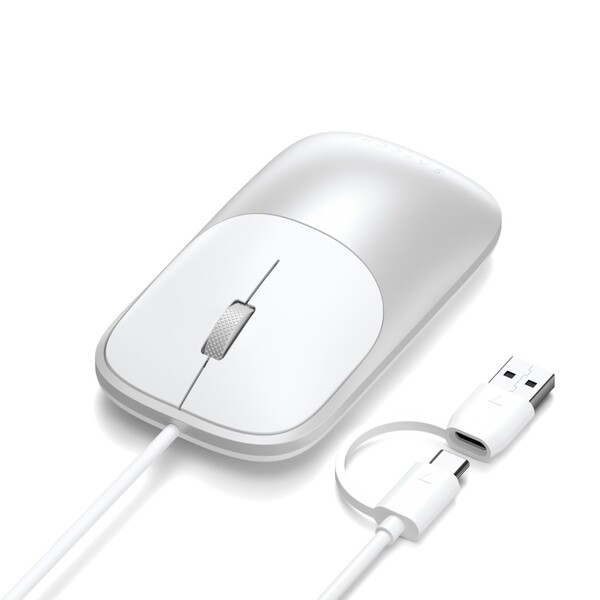 Satechi Slim LX Wired Mouse, Silver