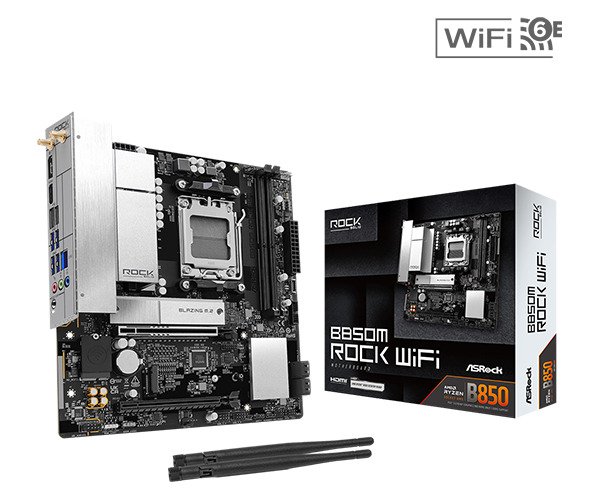 ASRock B850M Rock WiFi 6E AM5 mATX Motherboard
