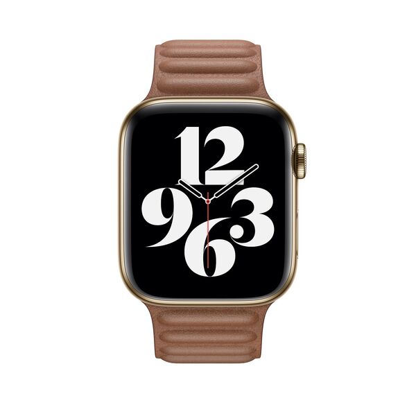 Apple Watch 44mm -nahkalenkki, Satulanruskea (M/L)