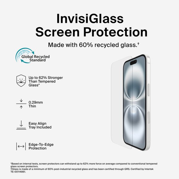 Belkin  ScreenForce InvisiGlass Treated Screen iPhone 16 - screen protector