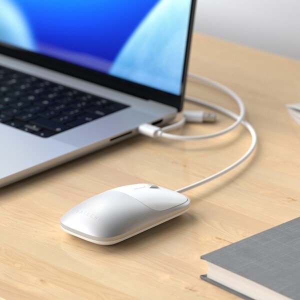 Satechi Slim LX Wired Mouse, Silver
