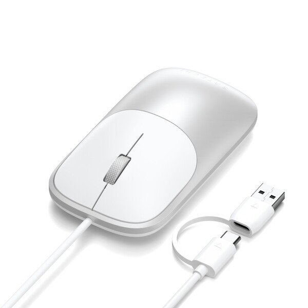 Satechi Slim LX Wired Mouse, Silver