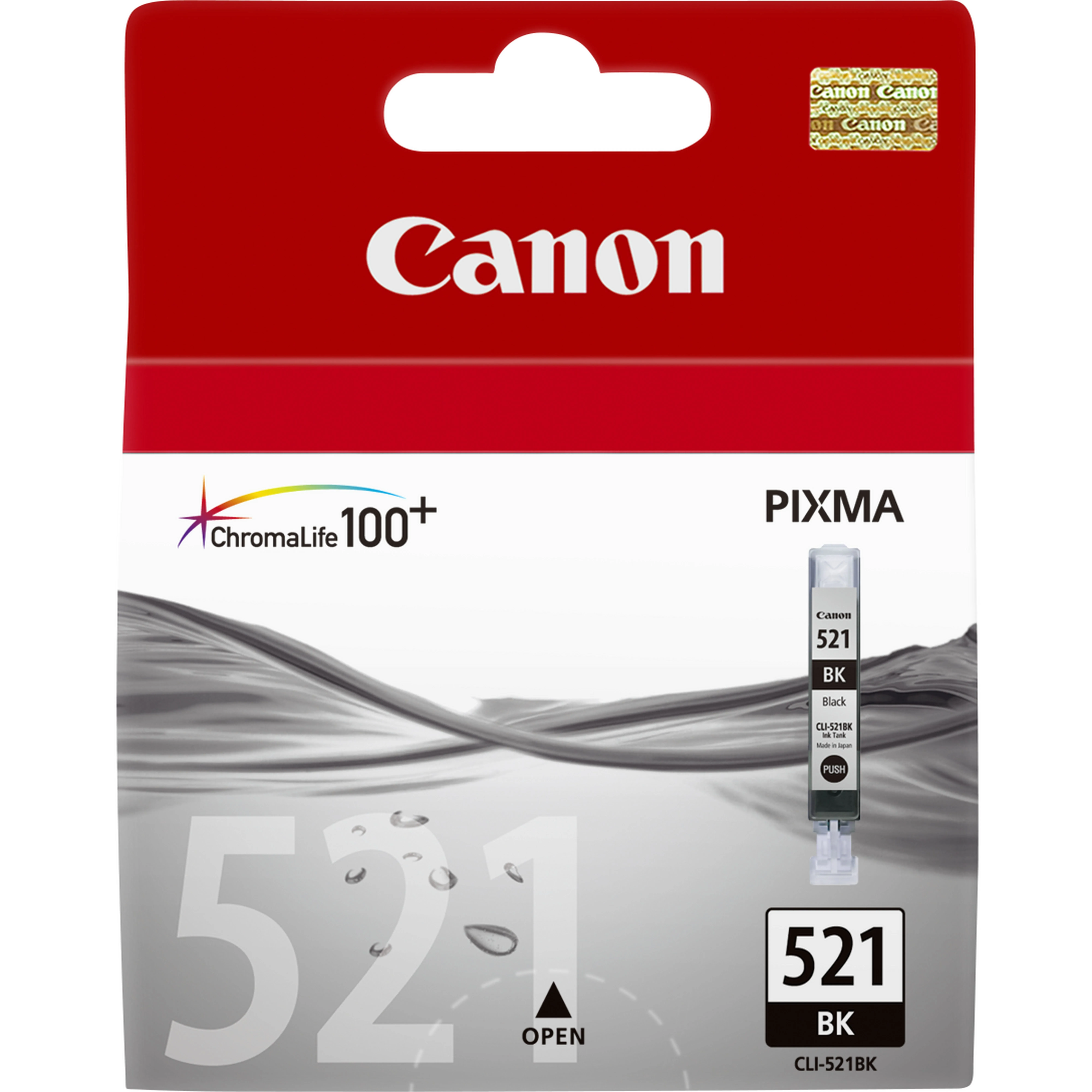 Canon CLI-521BK - 9 ml - valokuvamusta (photo black) - alkuper&auml;inen - mustes&auml;ili&ouml; malleihin PIXMA iP3600, iP4700, MP540, MP550, MP560, MP620, MP630, MP640, MP98