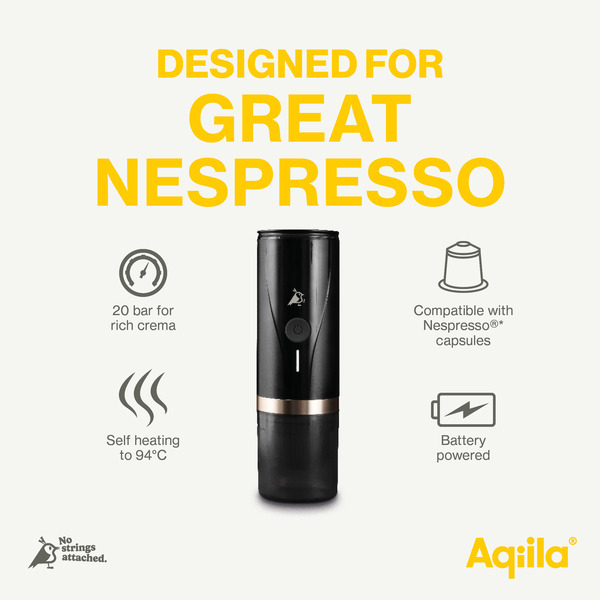 AQIILA Coffeebird reseespressobryggare, 0,08 l, svart