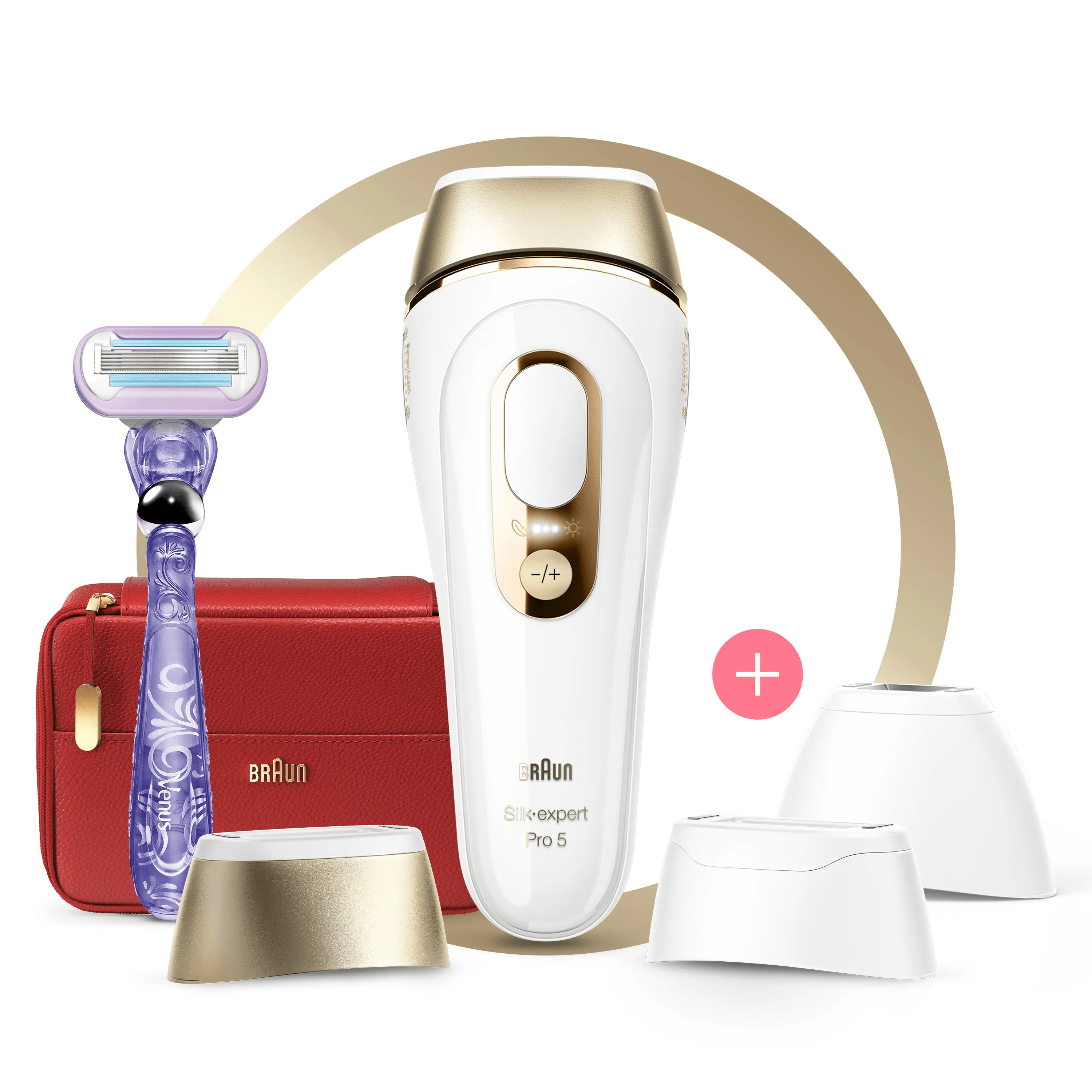 Braun Silk-expert Pro 5 h&aring;rborttagningsapparat, guld, vit