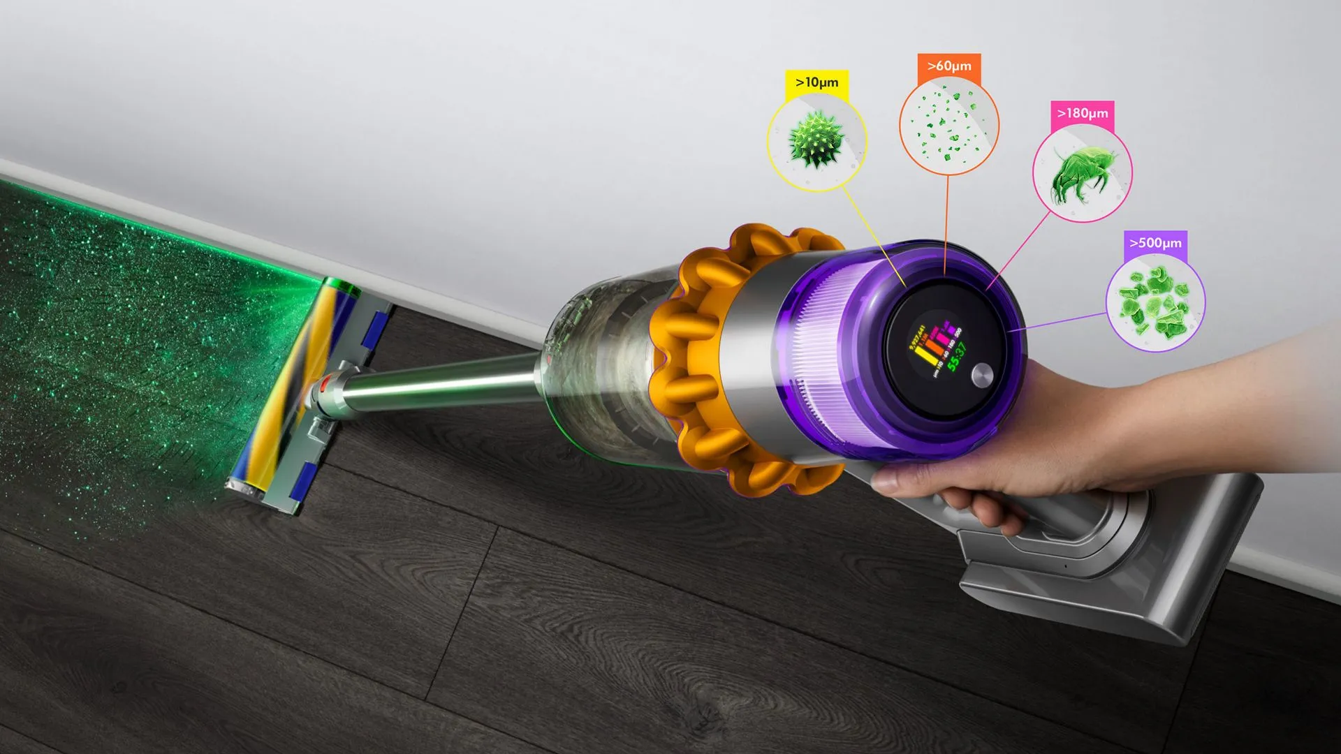 Dyson V15 Detect Absolute (2023) -varsi-imuri, keltainen/harmaa
