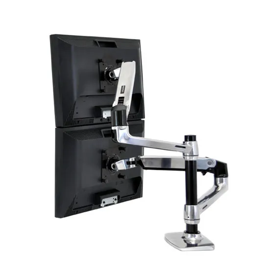 Ergotron LX ReDesign Dual Arm Pole Mount 2 flat panels or fp+ notebook