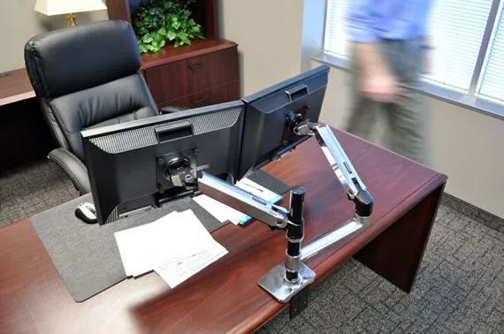 Ergotron LX ReDesign Dual Arm Pole Mount 2 flat panels or fp+ notebook