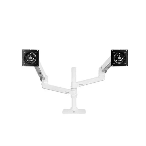 ERGOTRON LX dual stacking Arm no grommet mount bright white texture