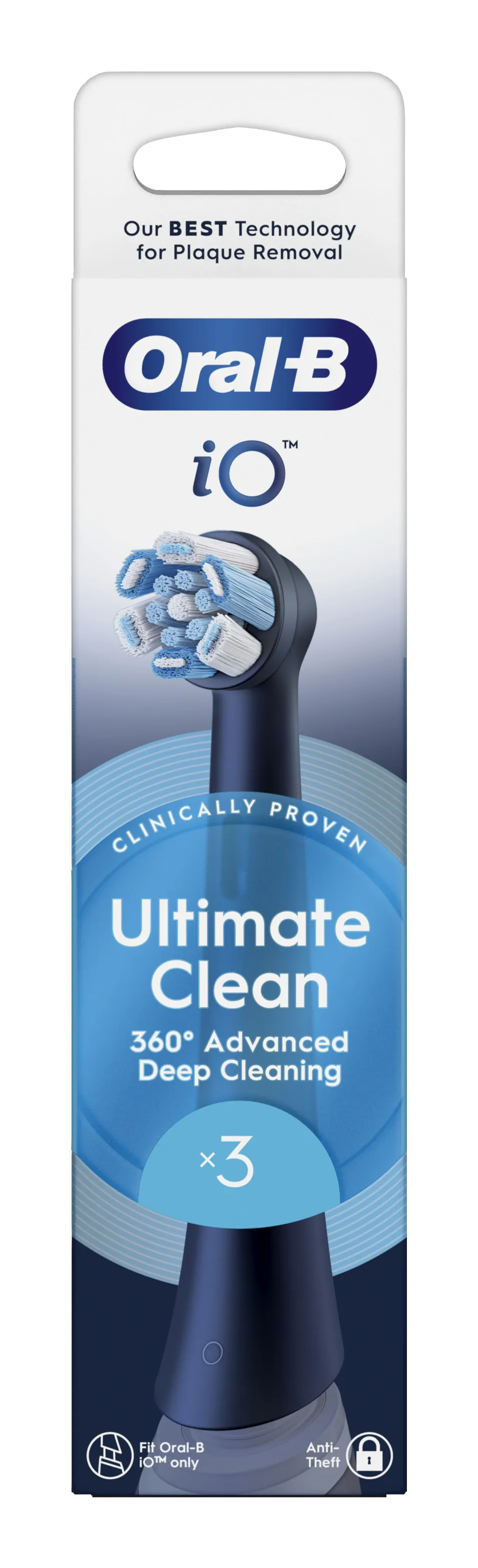 Oral-B iO Ultimate Clean 3 st ers&auml;ttningsborsthuvuden, Svart