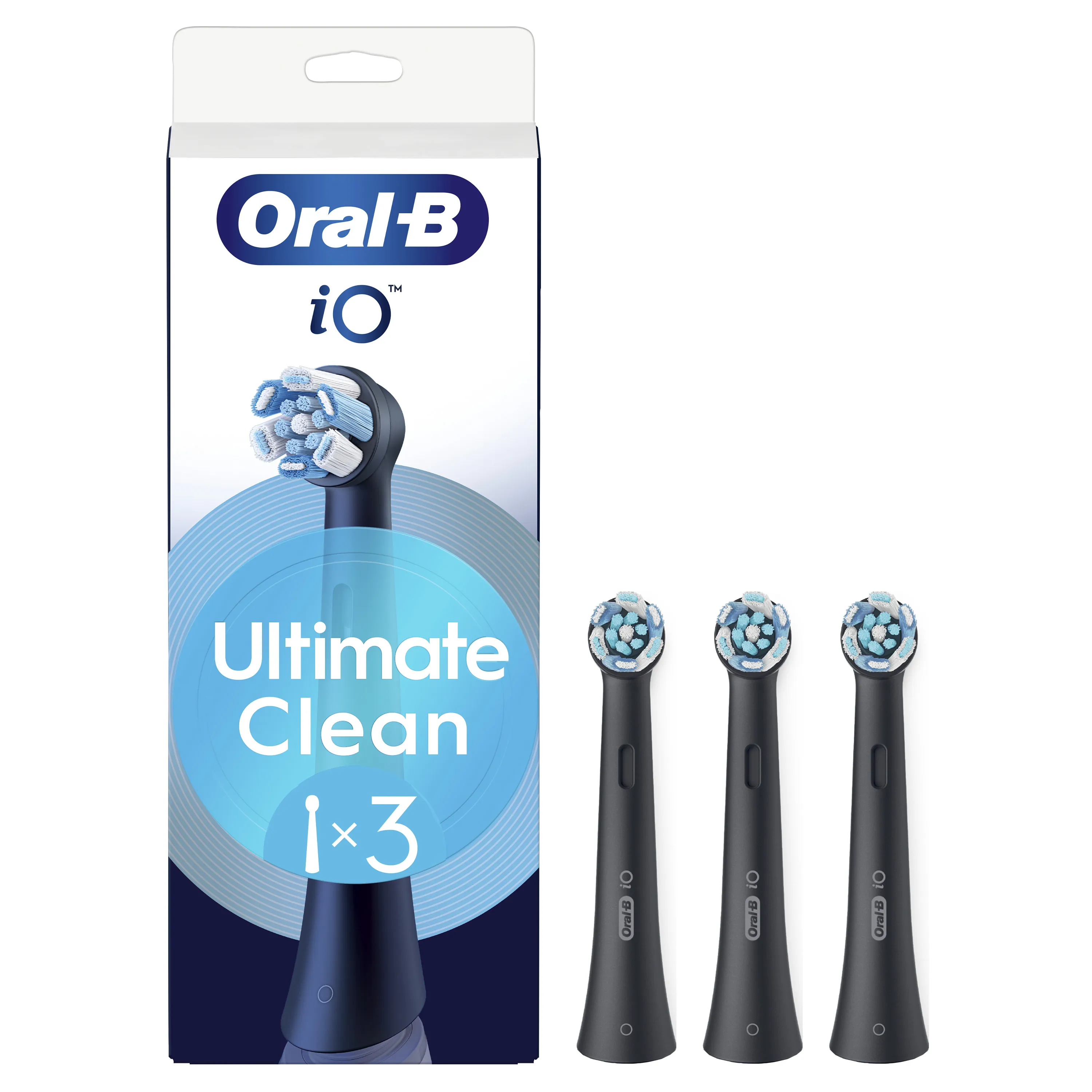 Oral-B iO Ultimate Clean 3 st ers&auml;ttningsborsthuvuden, Svart