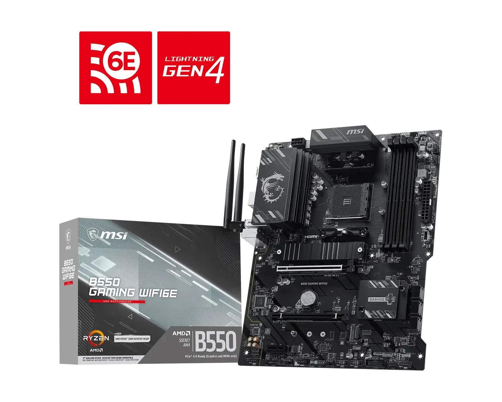MSI B550 GAMING WiFi 6E AM4 ATX -emolevy
