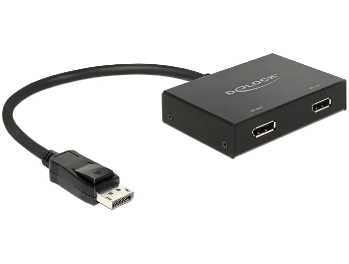 DeLOCK Displayport 1.2 jakaaja, DP 1.2, DP++, musta