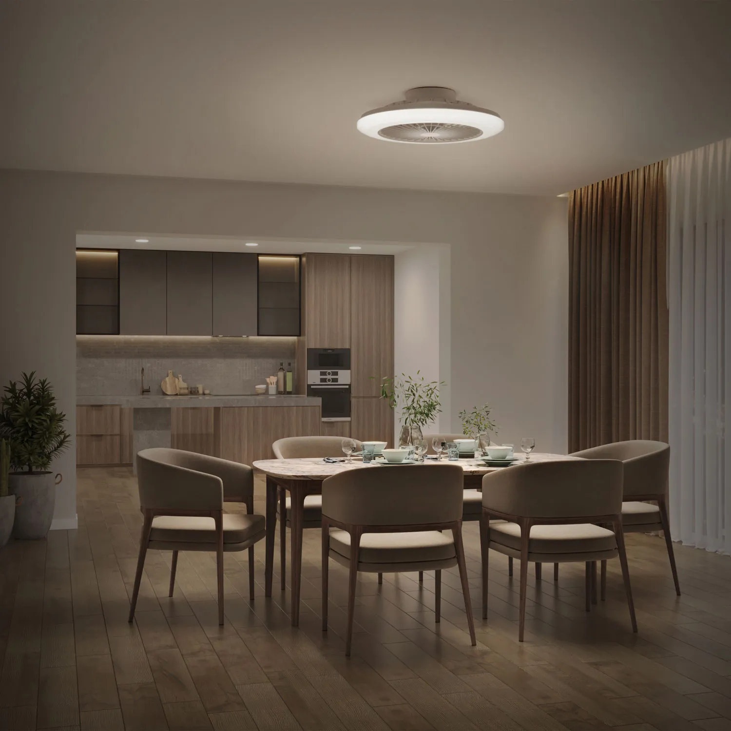 Philips Amigo - takfläkt med LED-belysning Varm-/kallvitt 6000 lm