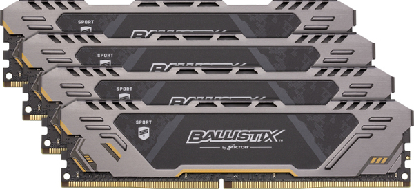 Crucial 64GB (4x16GB) Ballistix Sport AT, DDR4 2666 MHz - Black