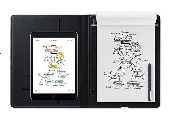 Wacom Bamboo Folio - Digitoija - s&auml;hk&ouml;magneettinen - langaton - Bluetooth, micro USB - tummanharmaa