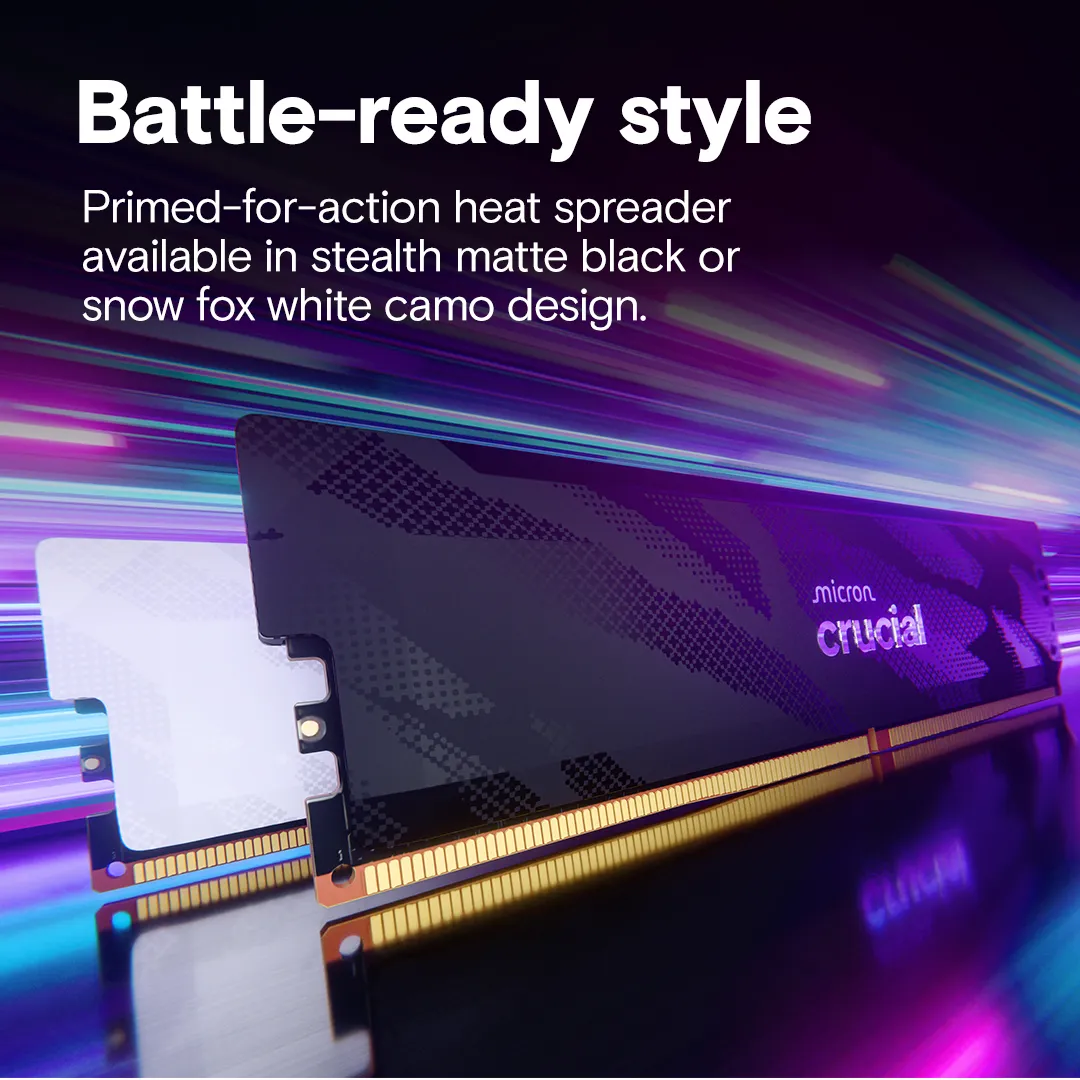 Crucial Pro OC 32 GB (2 x 16 GB) DDR5 6400 MHz, CL32 minne, vit (XMP/EXPO)