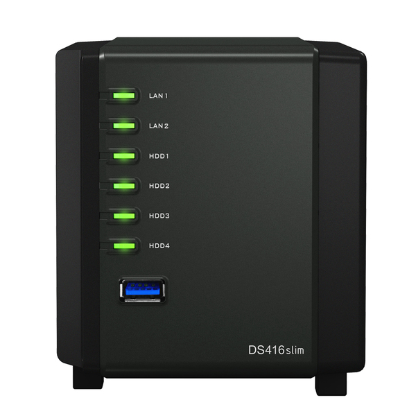 Synology DiskStation DS416slim, 4x2,5&quot;, Dual Core, 512MB RAM, svart