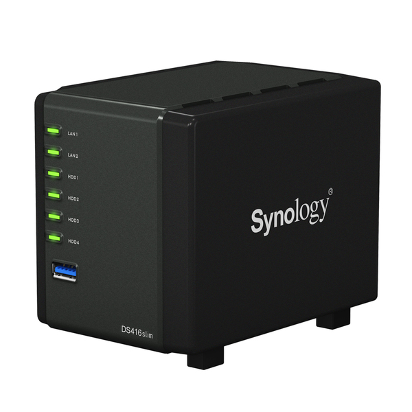 Synology DiskStation DS416slim, 4x2,5&quot;, Dual Core, 512MB RAM, svart