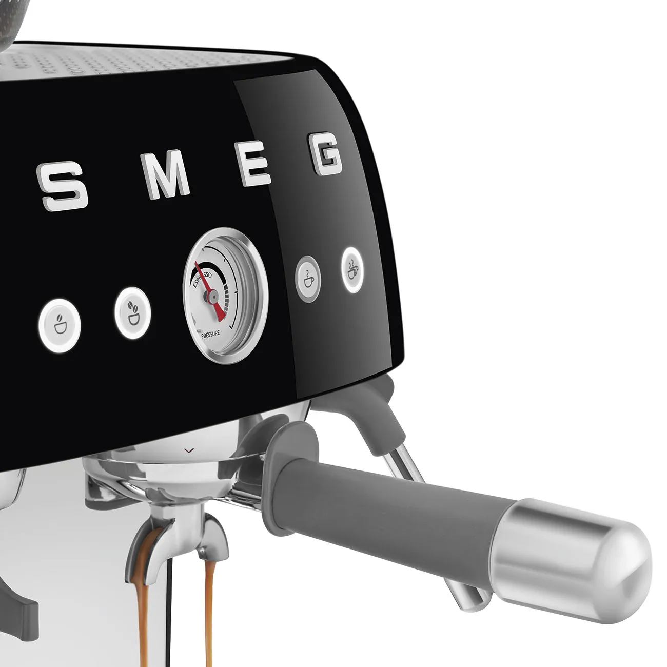 Smeg 50's Style EGF03BLEU manuell espressomaskin, svart