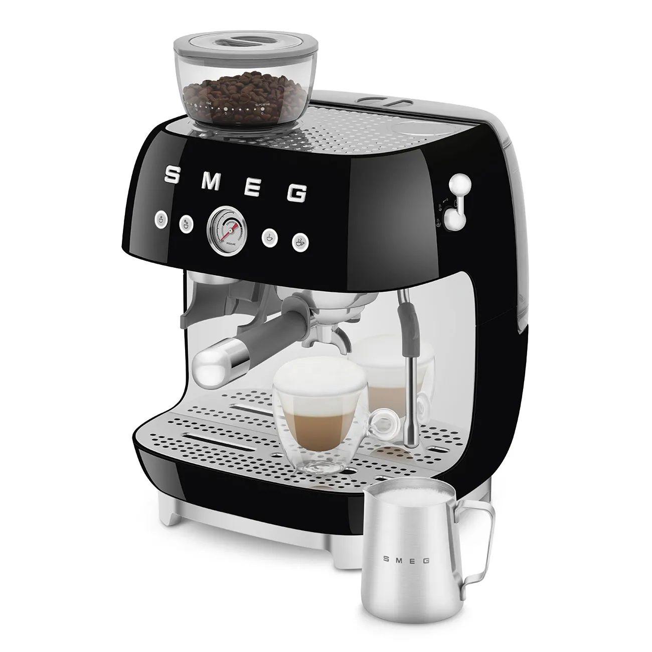 Smeg 50's Style EGF03BLEU manuell espressomaskin, svart