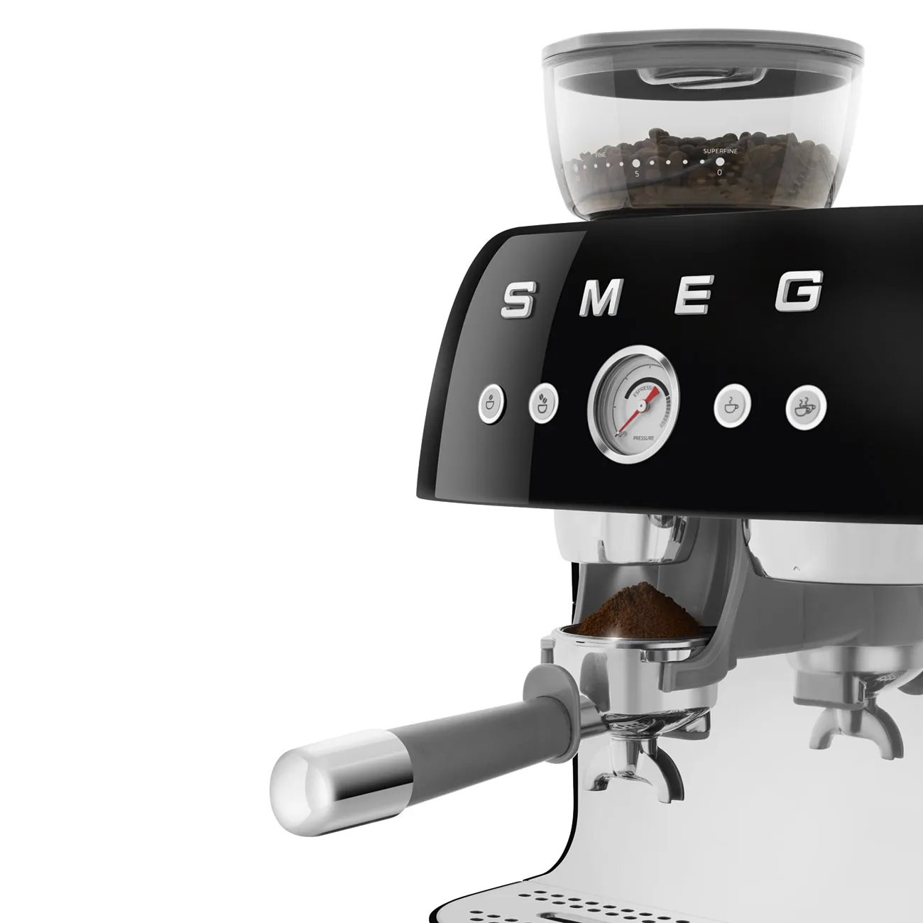 Smeg 50's Style EGF03BLEU manuell espressomaskin, svart