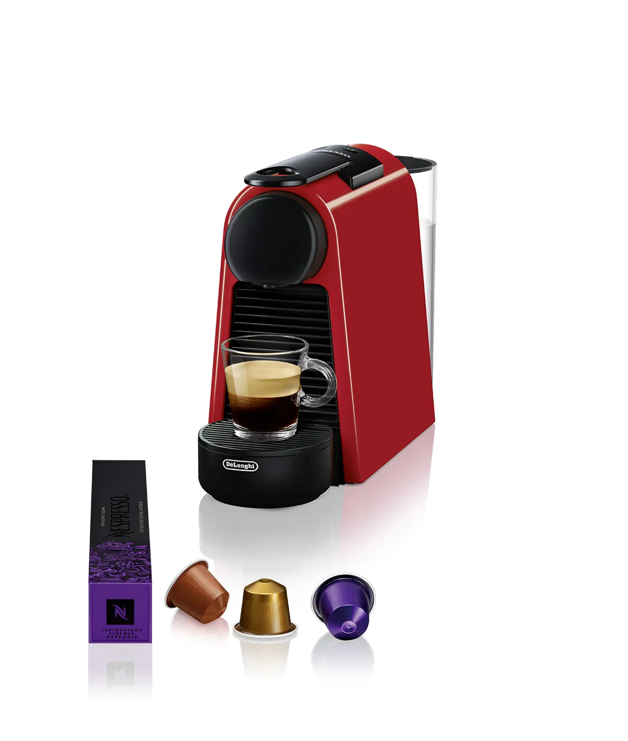 Delonghi Nespresso Essenza Mini -kapselikeitin, punainen