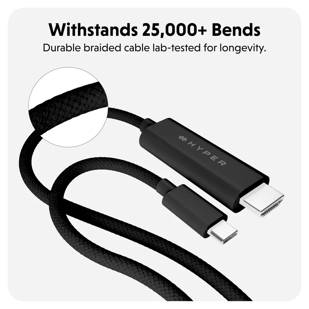 Hyper Hyperdrive 4K USB-C to HDMI Cable Black