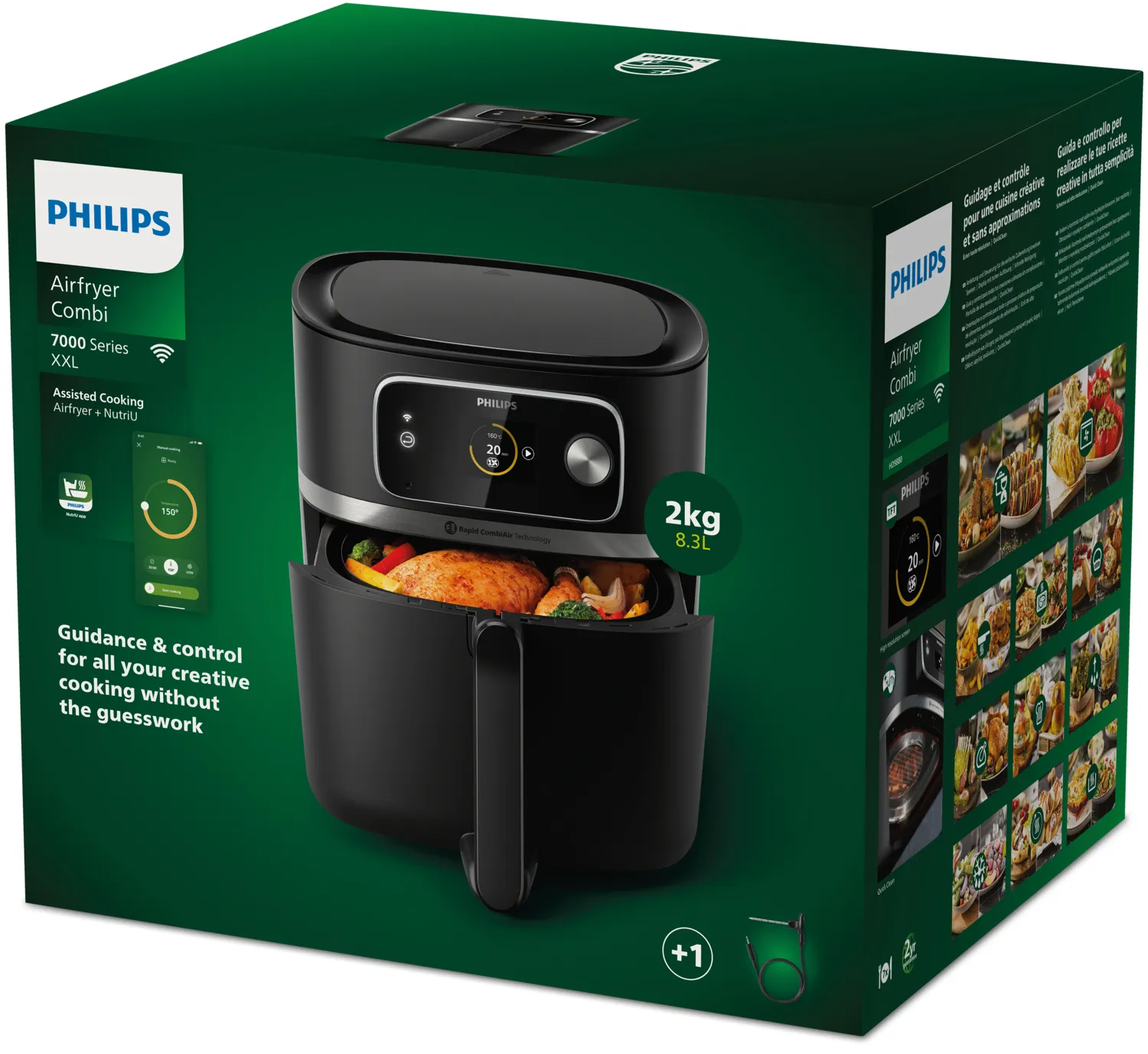 Philips Combi XXL HD9880/90, 8.3L, 2 kg, 2200W, air fryer, Black