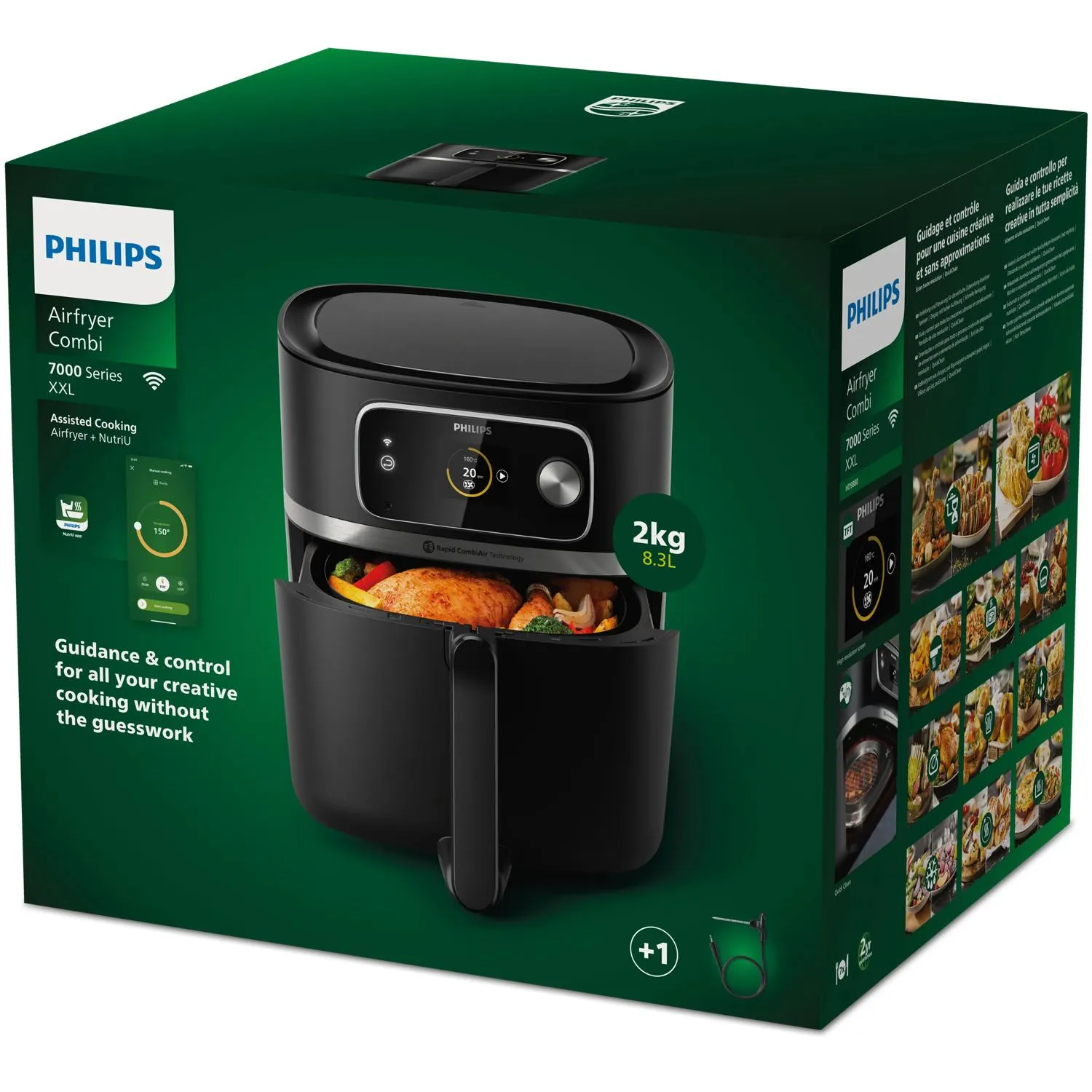 Philips Combi XXL HD9880/90, 8.3L, 2 kg, 2200W, air fryer, Black