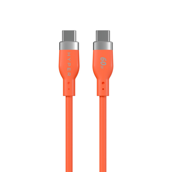 HYPER HyperJuice Flex USB-C cable, 60W, 1.5 m, Orange