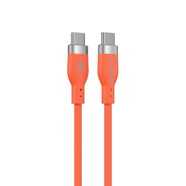 HYPER HyperJuice Flex USB-C cable, 60W, 1.5 m, Orange