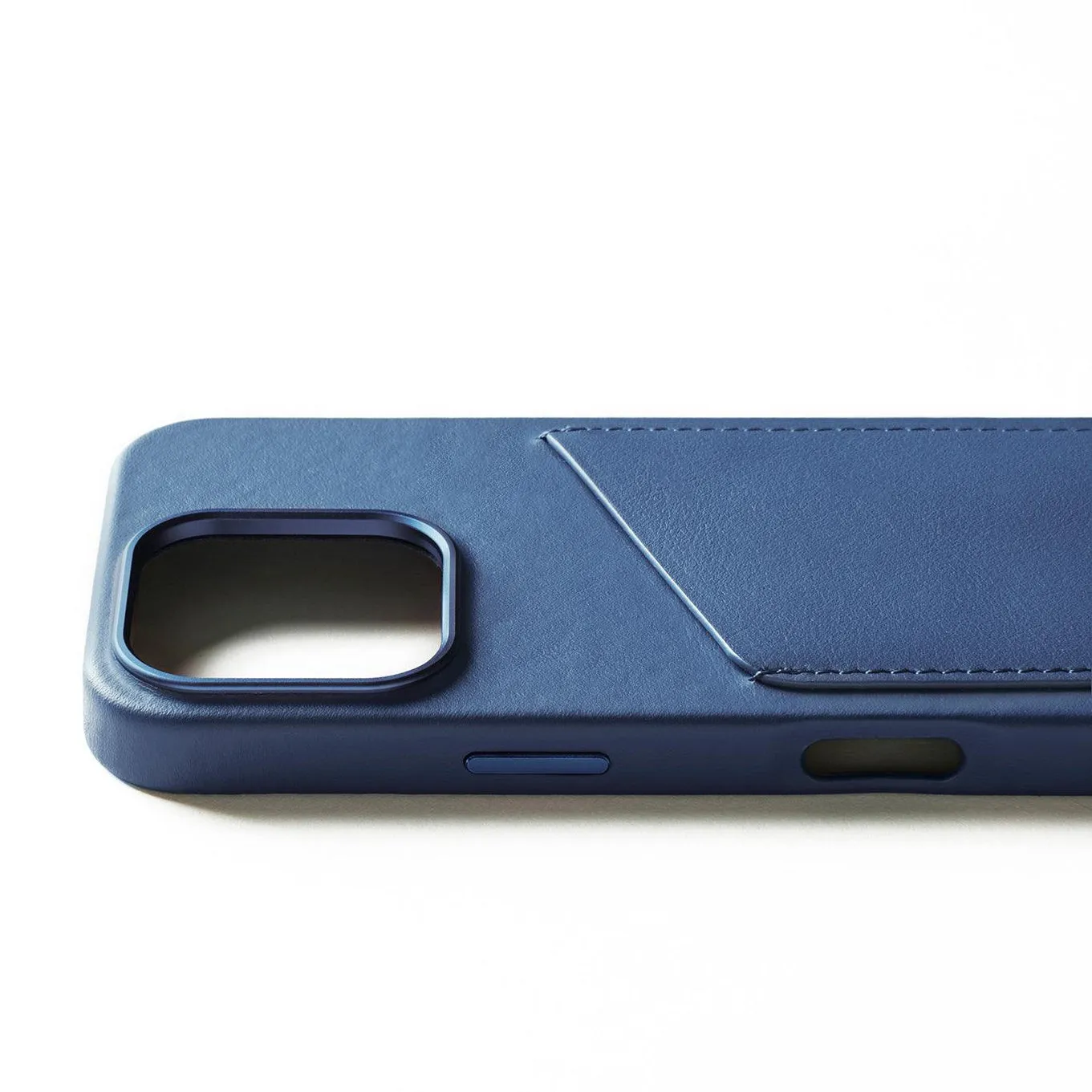 Mujjo Wallet Leather, iPhone 16 Pro -suojakuori, Sininen