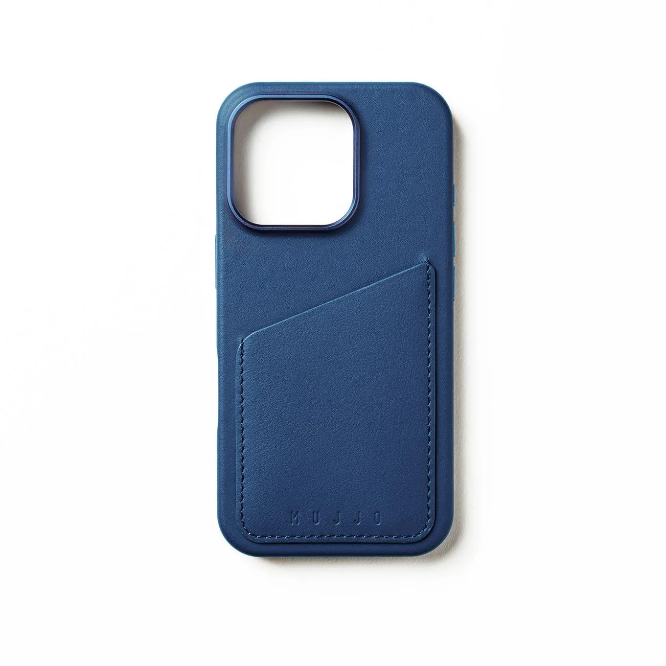 Mujjo Wallet Leather, iPhone 16 Pro -suojakuori, Sininen
