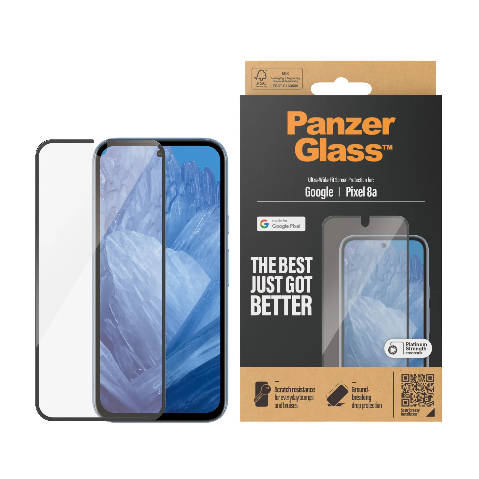 PanzerGlass Ultra-Wide Fit Google Pixel 8a - sk&auml;rmskydd