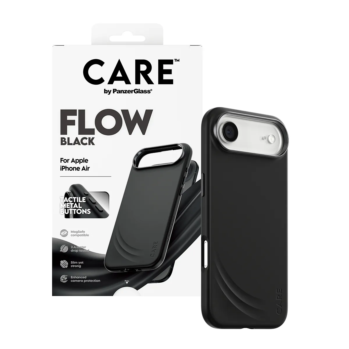 CARE by PanzerGlass Feature FLOW MagSafe fodral f&ouml;r iPhone Air, svart