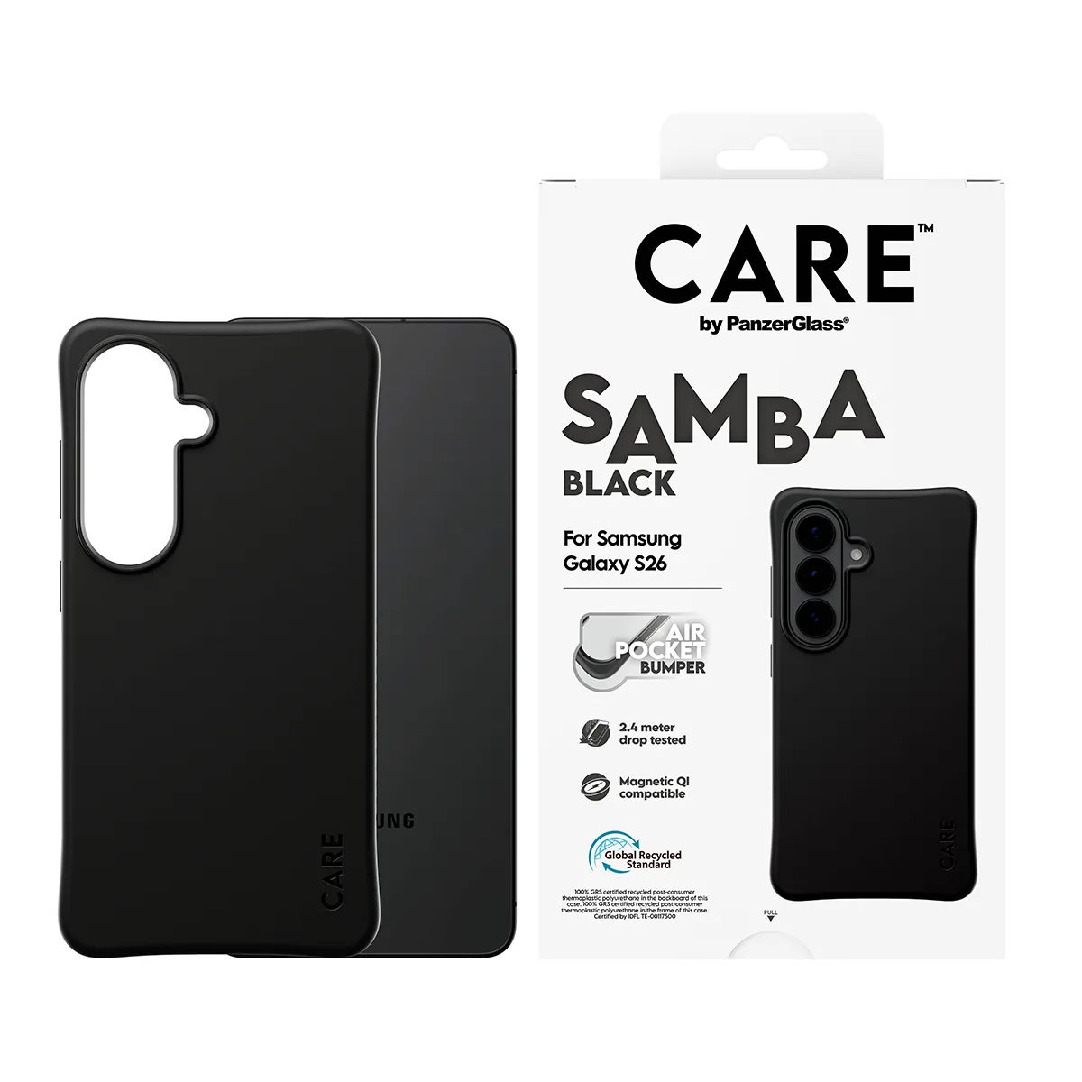 PanzerGlass CARE Samba Case for Galaxy S26, Black
