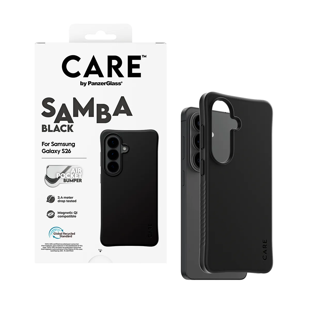 PanzerGlass CARE Samba Case for Galaxy S26, Black