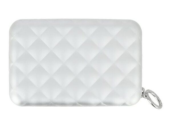 &Ouml;GON Quilted Zipper Card holder Silver