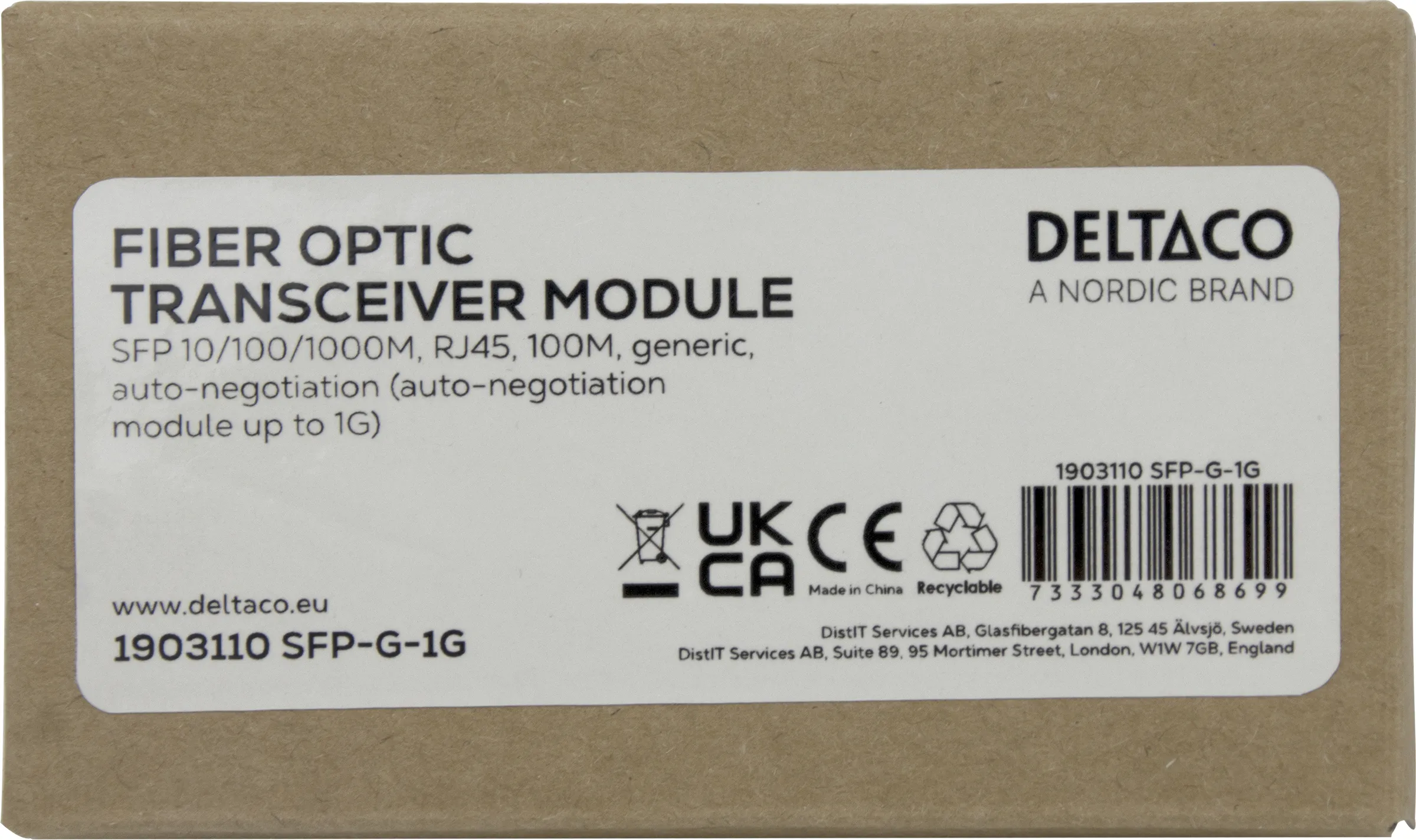 Deltaco 10/100/1000BASE-T RJ45 SFP