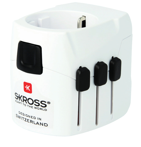SKROSS World -sovitin, 200 maata, 2 x USB(5V,2400mA) 100/250V 6,3A