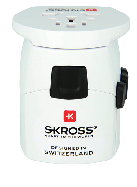 SKROSS World -sovitin, 200 maata, 2 x USB(5V,2400mA) 100/250V 6,3A