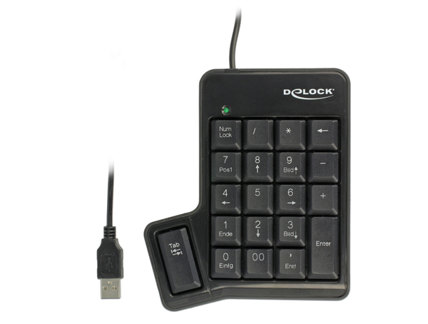 Delock USB Key Pad 19 keys + Tab key black