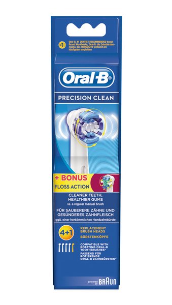 BRAUN VAIHTOHARJA ORAL-B 4+1 PREMIUM, PRECISION CLEAN 4+1 PREMIUM. 4 x PC + 1 x FlossAction. Paketissa 5 varaharjaa nelj&auml;n hinnalla!