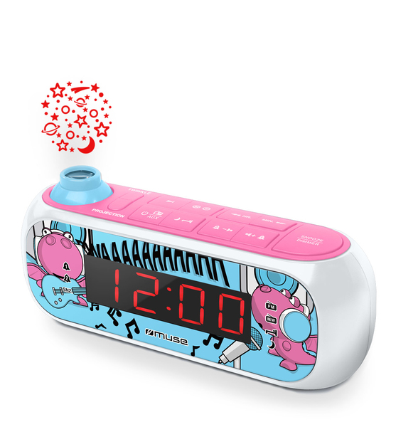 Muse M-167KDG Kids Clock radio FM projection Pink