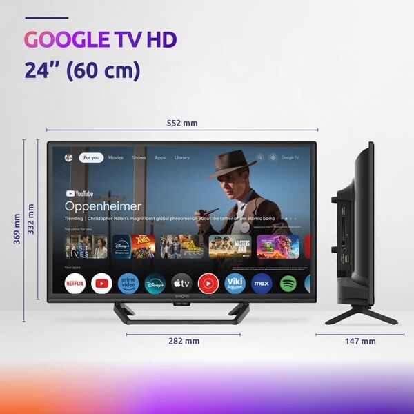 STRONG SRT24HG4723C 24&quot; HD LED Google TV, 60Hz, HDR10