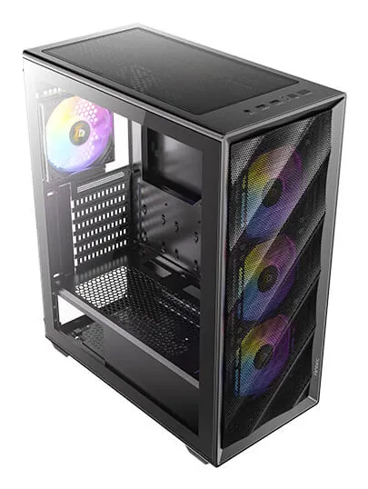 Antec AX85 ARGB Midi-Tower Case with window and RGB lighting, Black